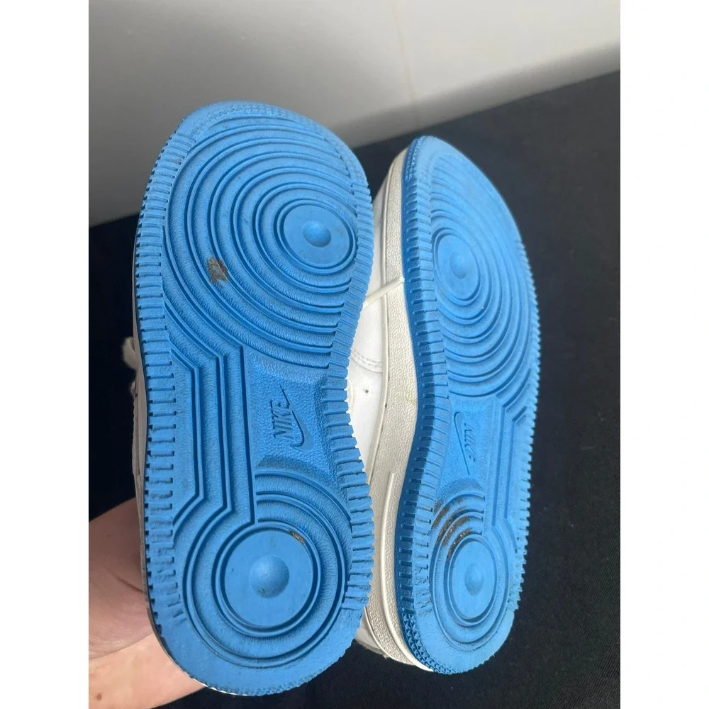 Nike Force 1 Low White University Blue Kids Shoes DV1332-101 Size 12.5C